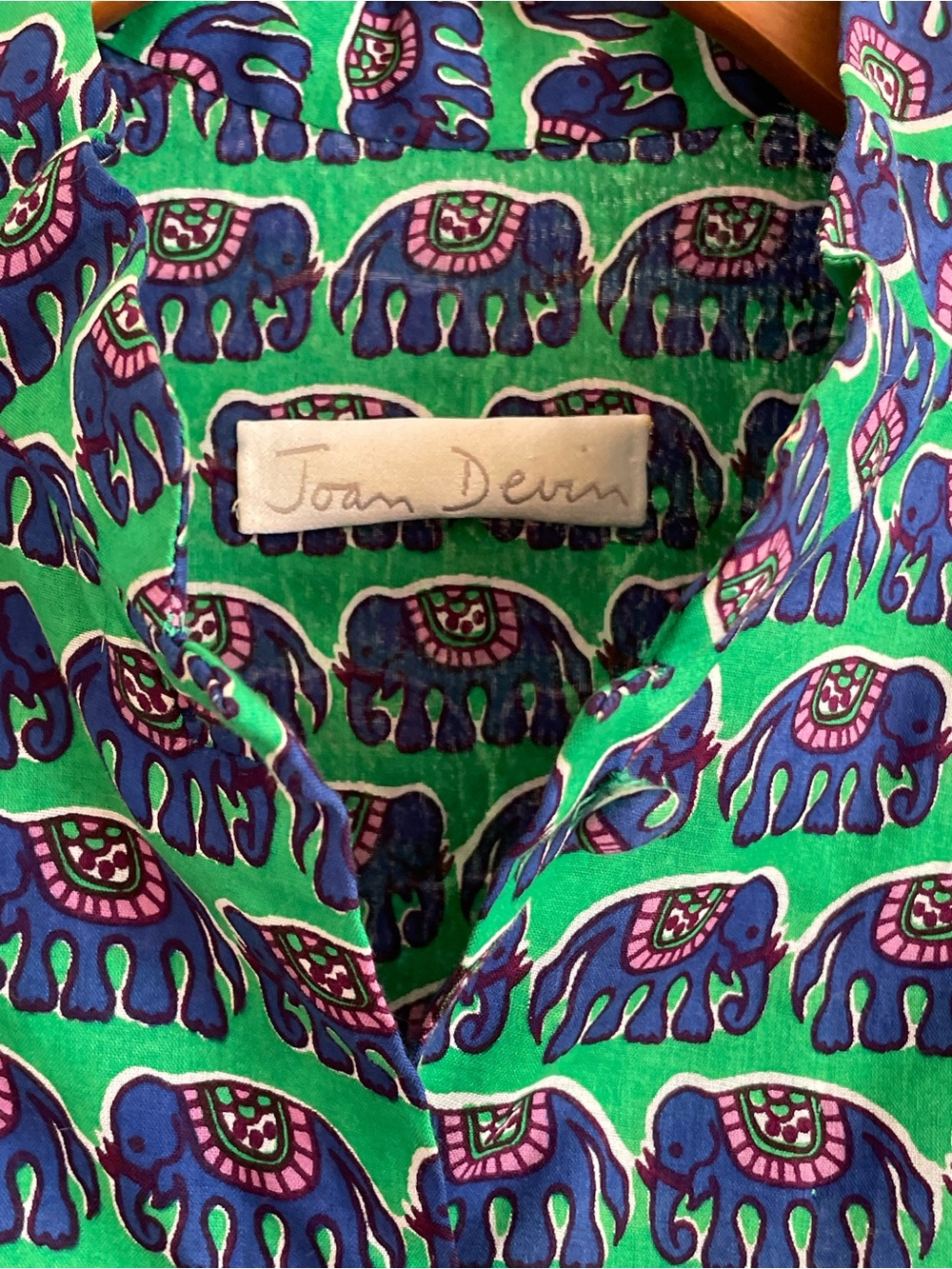 Vtg 80’s Women’s Button-Down Tunic/Elephant Block Print 🐘/ M/L
